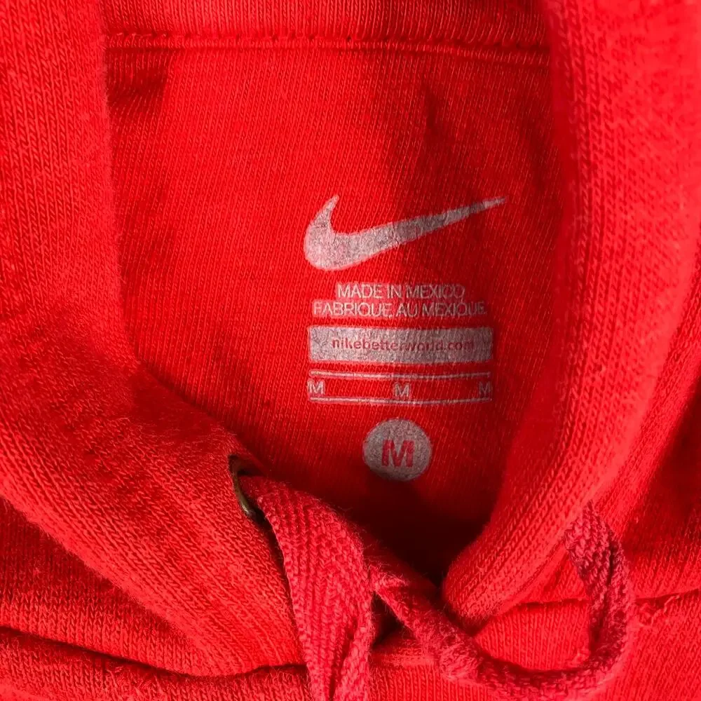 Nike Hoodie Mens‎ M Red NG Logo Pullover Fleece Long Sleeve Athletic Sweatshirt